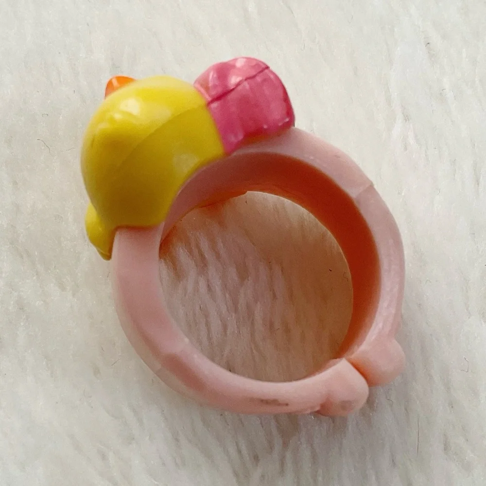 Vintage Russ Chick Ring Plastic Easter Novelty Pink Band
